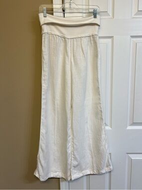 Elevenses White, Wide-Leg linen pants, size M